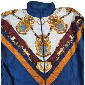 Vintage 80s Harbour Sportswear Baroque Shell Track Jacket XL Full Zip Bold Print